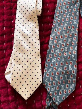 2 silk neckties - one by Christian Dior and one by Ralph Lauren CHAPS